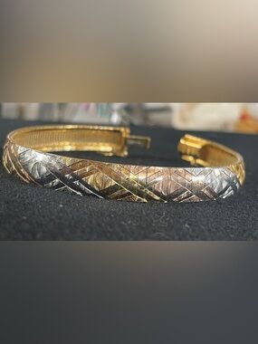 Vintage 925 Sterling silver Italy Milor tricolor bracelet, gorgeous!